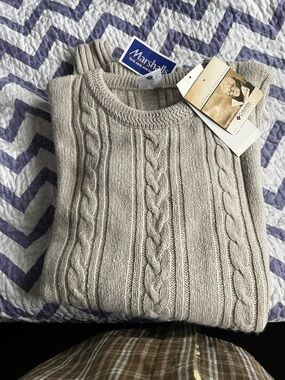 Marshalls Light Cream Cable-Knit Pullover Sweater